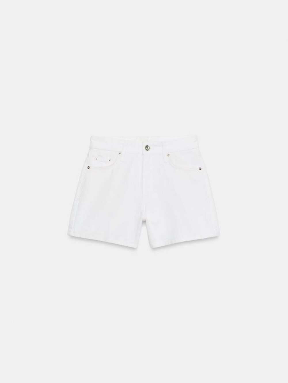 Zara White Denim Mom Shorts